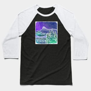 Mountain Batik Landscape Baseball T-Shirt